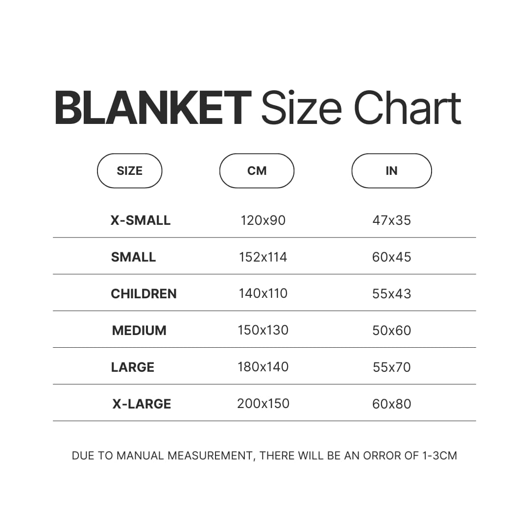 Blanket Size Chart - Ken Carson Shop