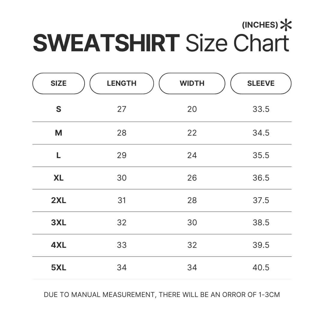 Sweatshirt Size Chart - Ken Carson Shop