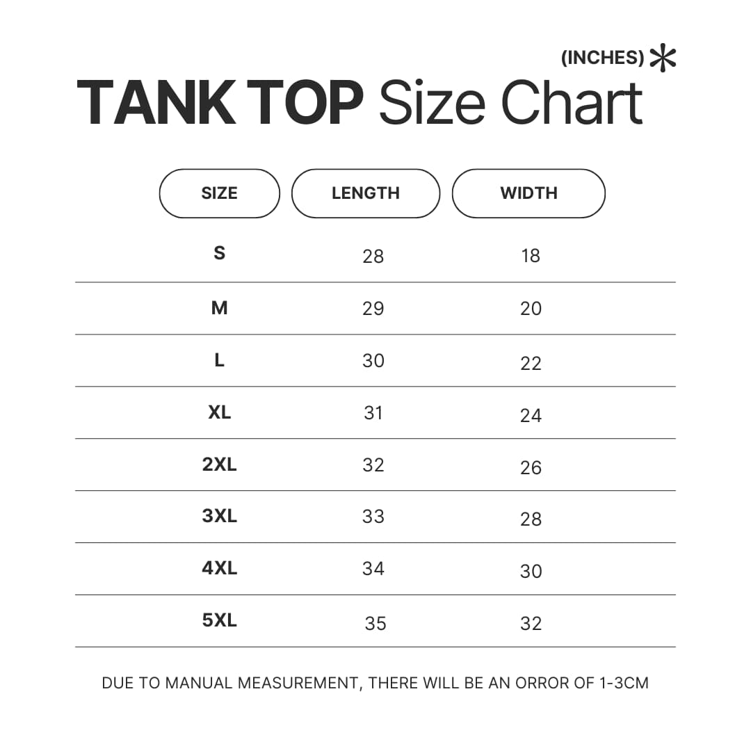 Tank Top Size Chart - Ken Carson Shop